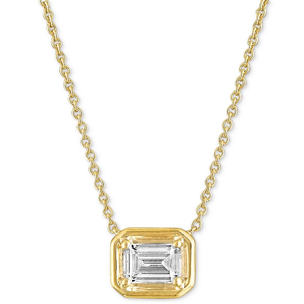 Alethea™ Certified Diamond Emerald-Cut Solitaire 18" Pendant Necklace (1/2 ct. t.w.) in 14k Gold Featuring Diamonds from the Beers Code of Origin, Created for Macy's