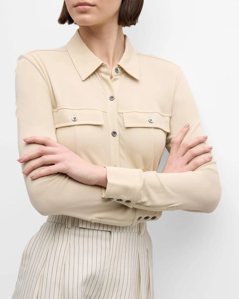 FRAME Jersey Button-Front Shirt 7