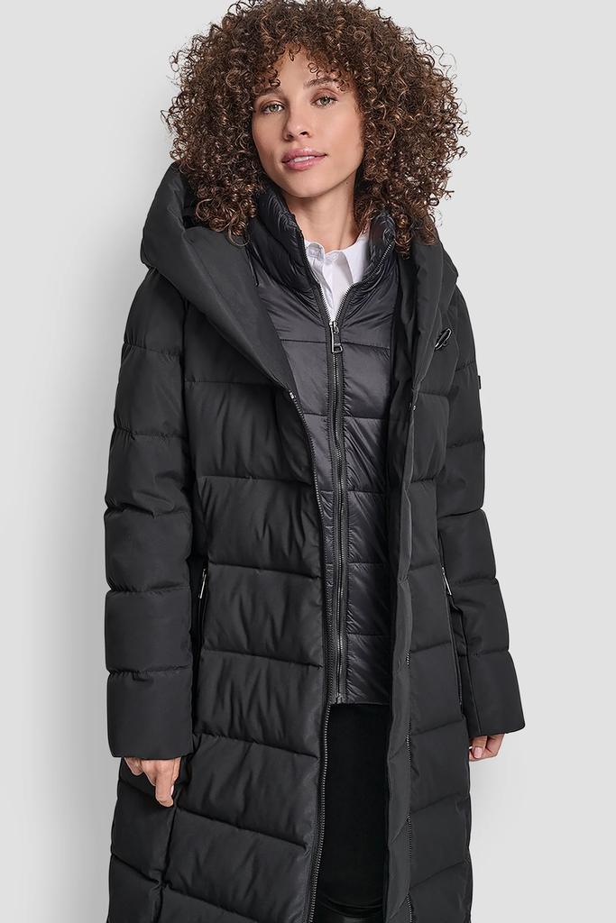 DKNY BIBBED SHAWL COLLAR HOODED PUFFER - Coats - Free Shipping