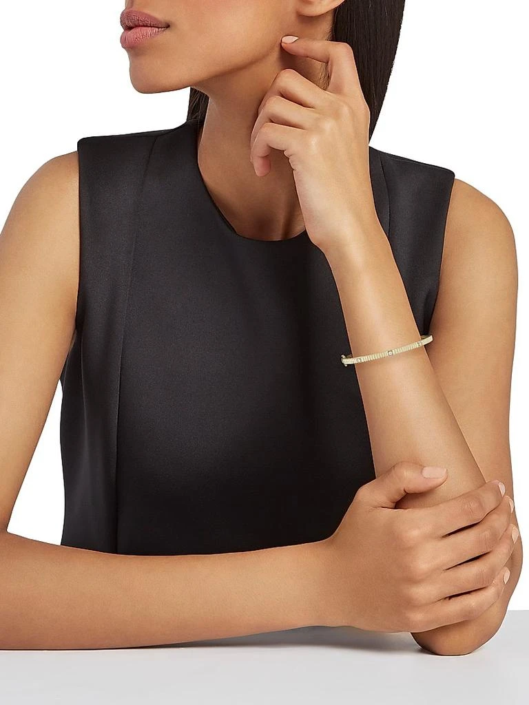 Saks Fifth Avenue Collection 14K Yellow Gold 
0.16 TCW Diamond Fluted Bangle 2