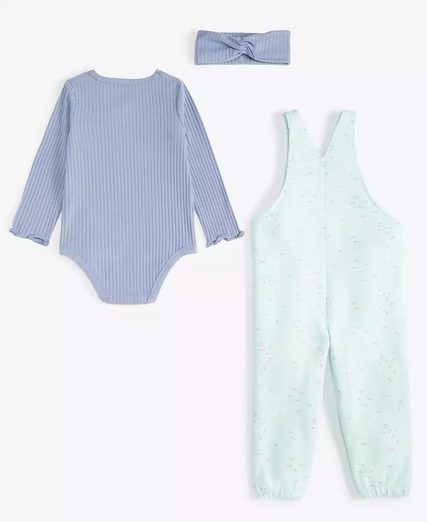 First Impressions Baby Girls Headband, Bodysuit & Fleece Overalls, 3 Piece Set, Created for Macy's