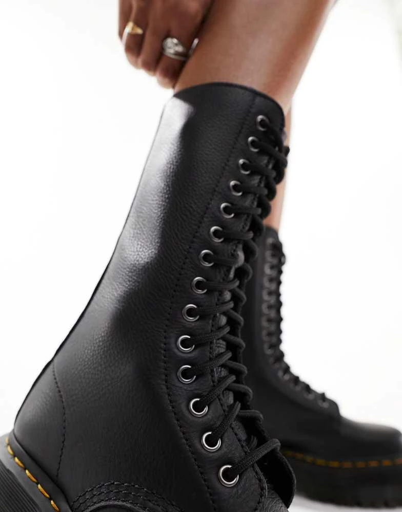 Dr. Martens Dr Martens unisex Quad 14 eye boots in black leather 3