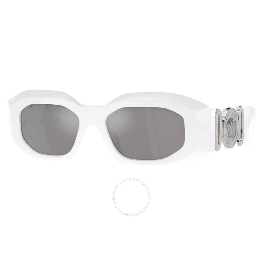 Versace Light Grey Mirror Silver Irregular Men's Sunglasses VE4425U 314/6G 54