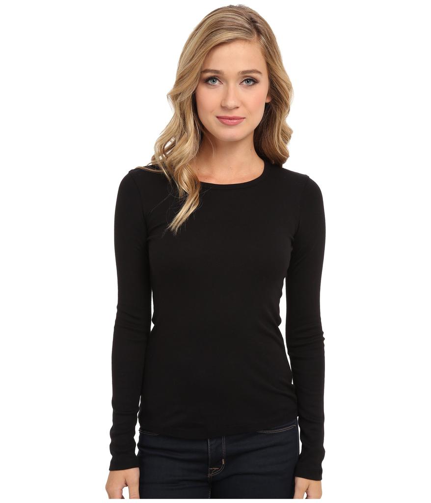 Splendid 1x1 Rib Classic Long Sleeve Crew Neck Tee