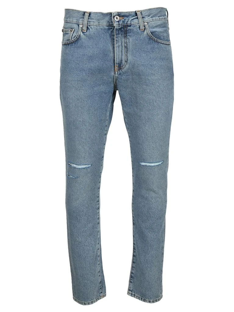 Off-White Off-White Diagonal Print Skinny-Fit Jeans 1
