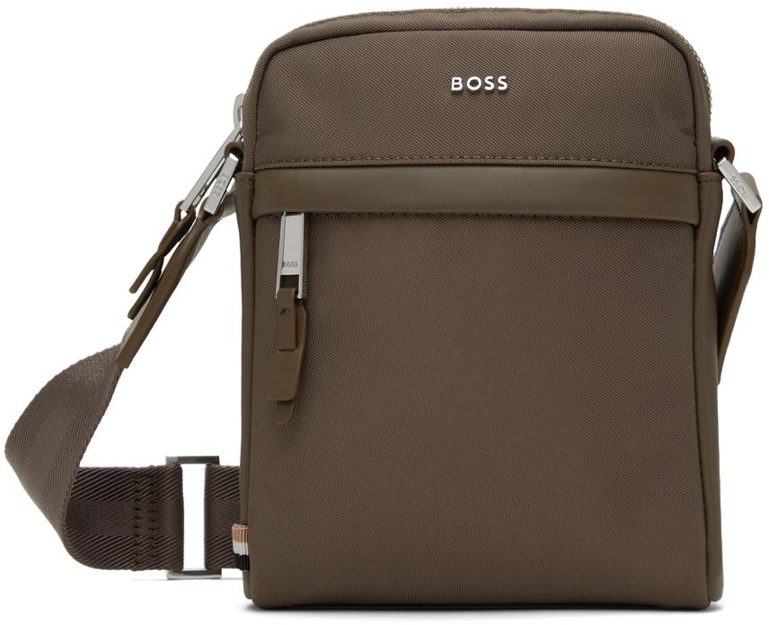 【関税込み】BOSS ダッフル & ハンドバッグ シグネチャーストライプ ハンドル＆コントラストBOSSロゴ