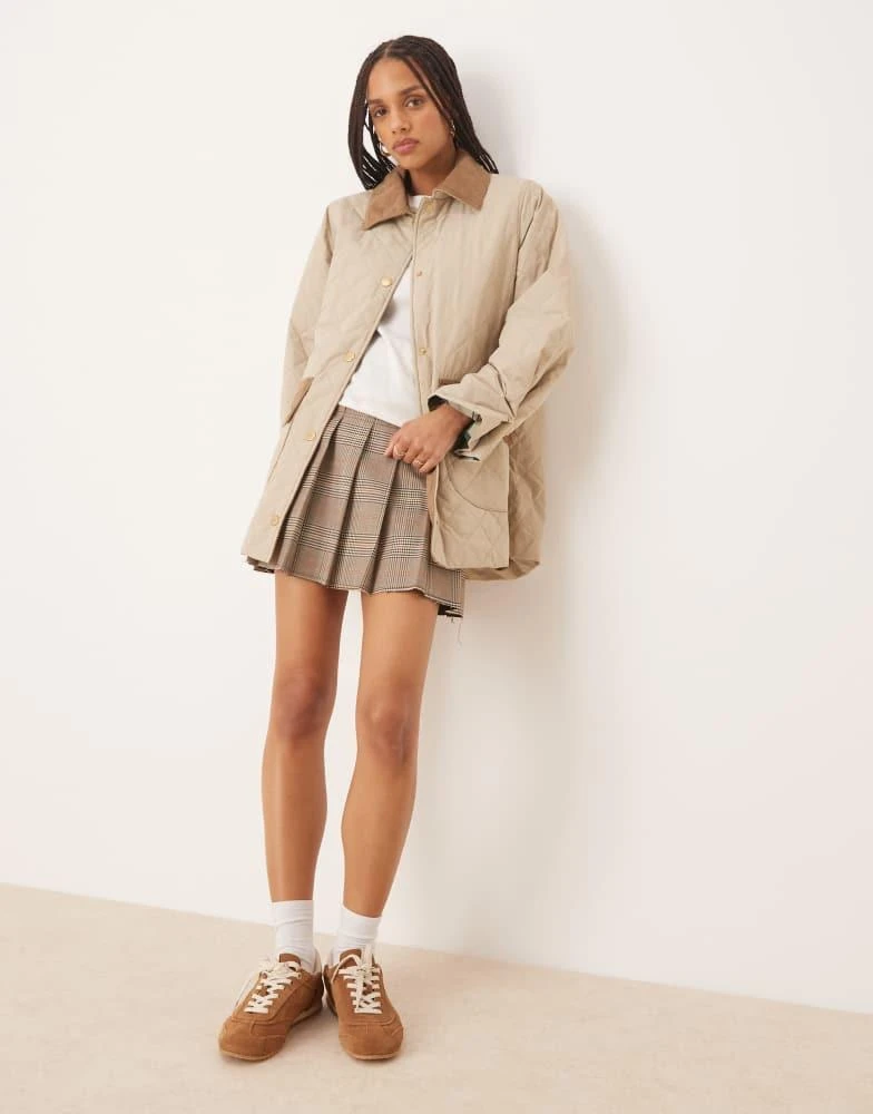 Shop Barbour corine quilted jacket in light sand/ancient on Sale