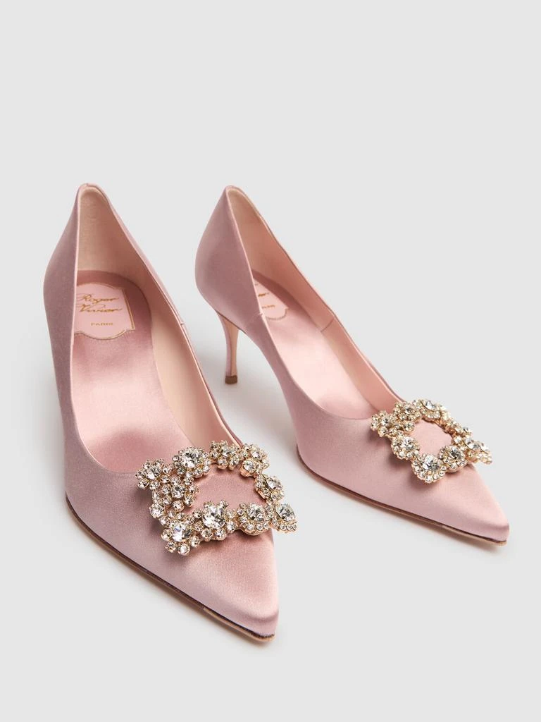 Roger Vivier 65mm Flower Crystal & Satin Pumps 2