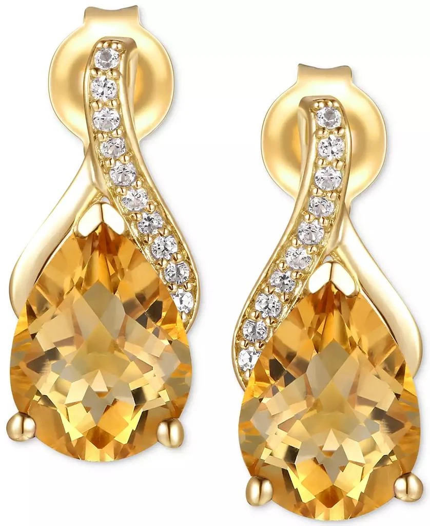Macy's Amethyst (2-1/10 ct. t.w.) & Diamond Accent Drop Earrings in 14k Gold (Also Available in Citrine, Mystic Topaz, Blue Topaz, and Rhodolite Garnet) 3