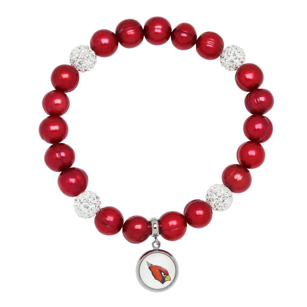 Honora Arizona Cardinals Stretch Pearl 
Crystal Bracelet In Red