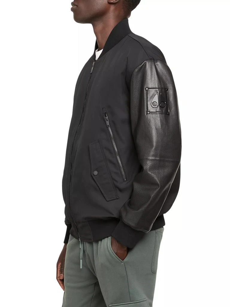 Moose Knuckles Montclair Leather-Sleeve Bomber Jacket 4