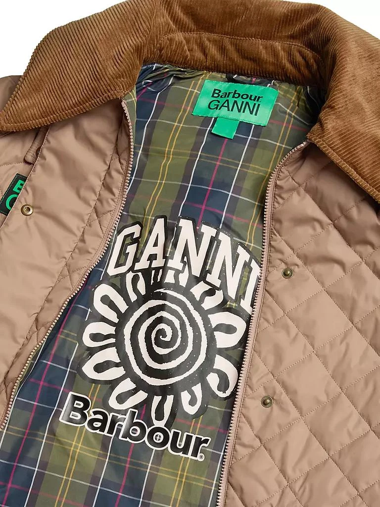 Barbour Barbour x Ganni Burghley Colorblocked Quilted Shell Coat 9