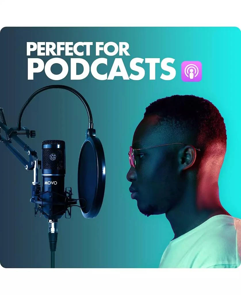 Movo Photo 2-Pack Universal Cardioid Podcasting Microphone Bundle with Articulating Scissor Arm and Pop Filter 5