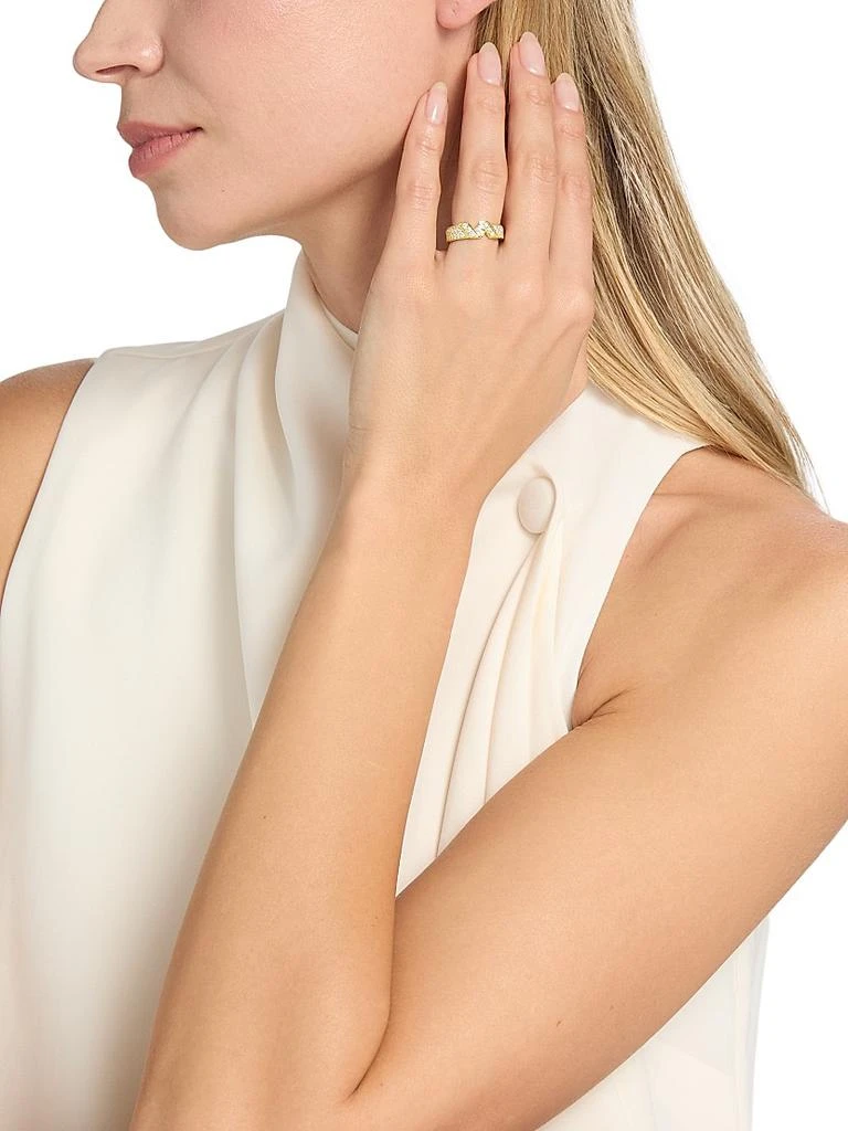 SAKS EST. 1924 Helix Small Ring Full Pavé 18K Gold 2