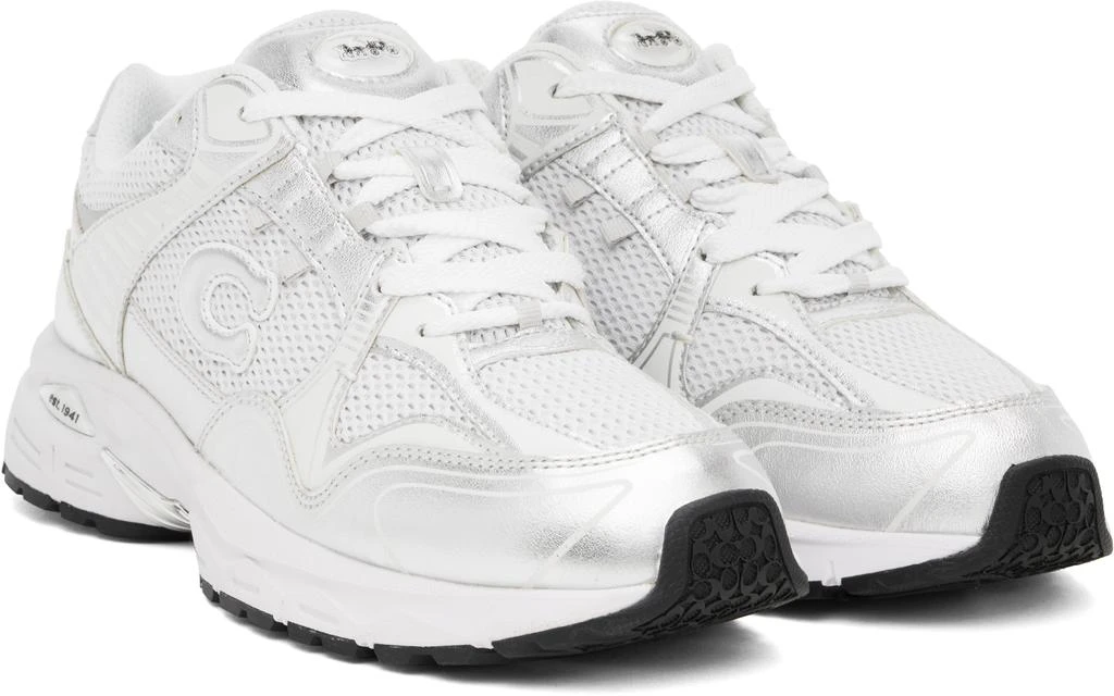 Coach Silver & White C301 Sneakers 4