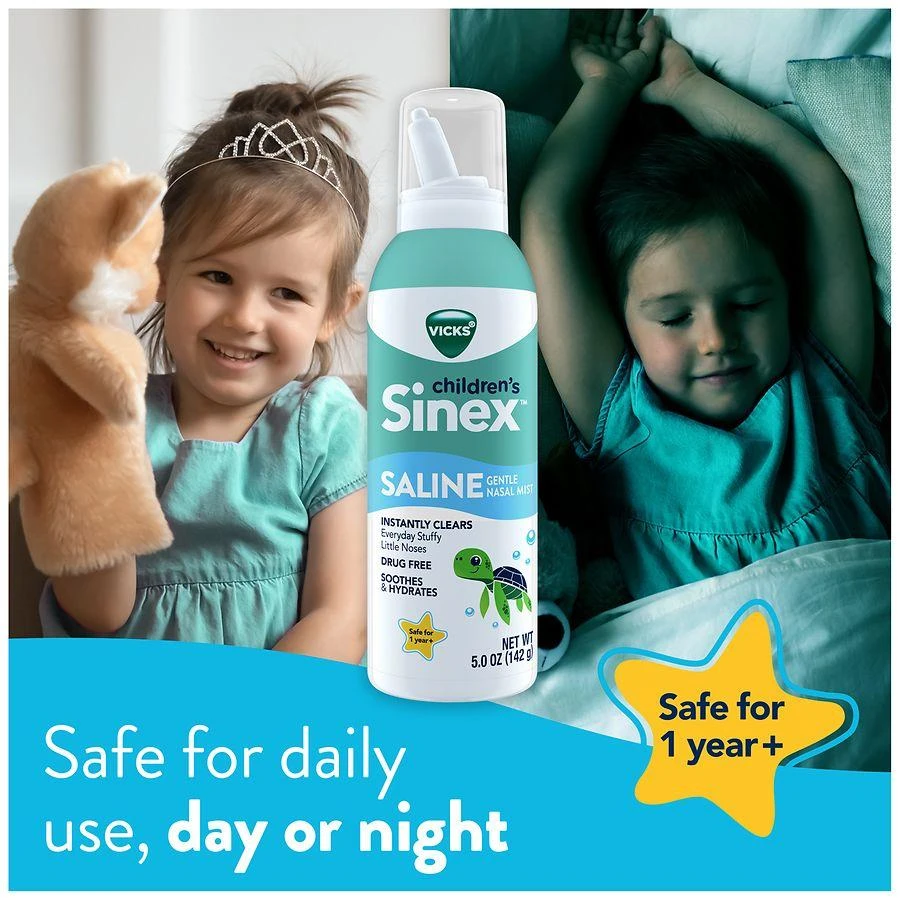 Vicks Saline Nasal Spray, Drug Free Ultra Fine Mist Hint of Aloe 3