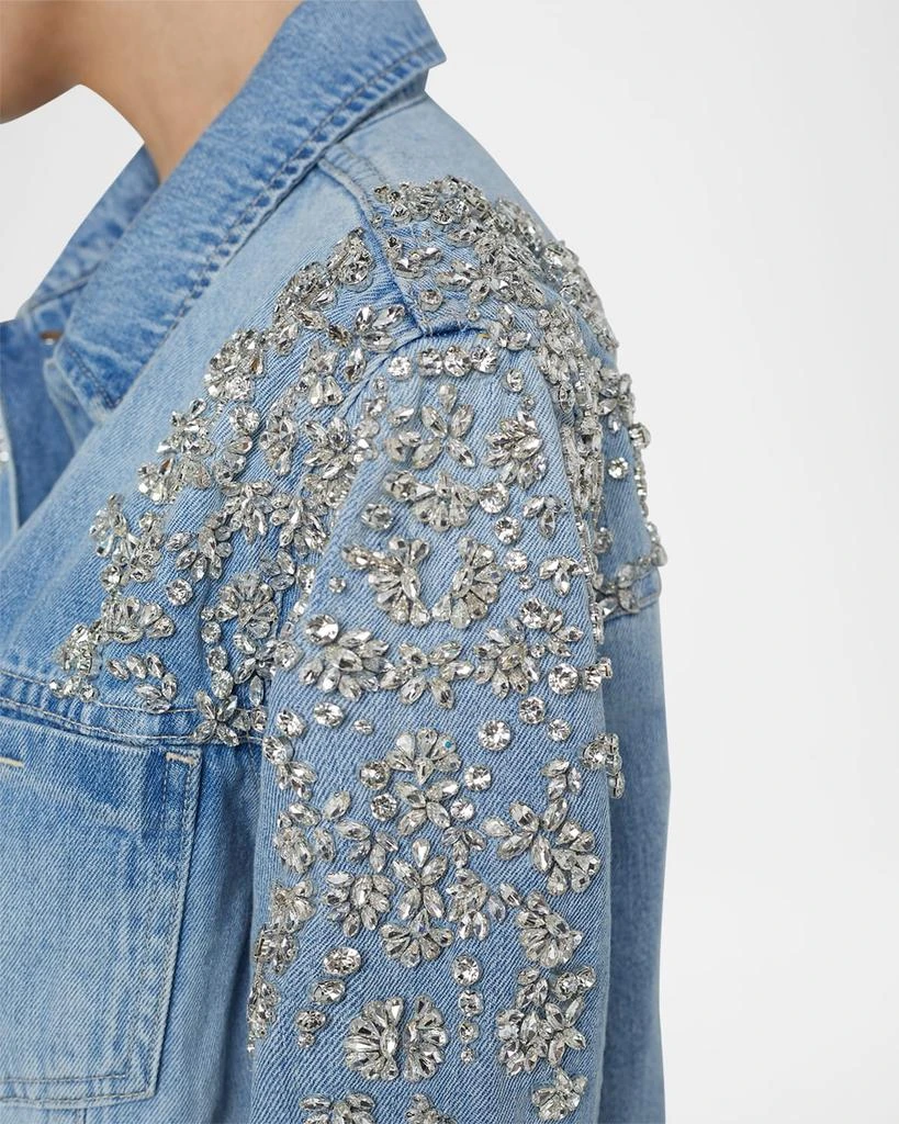 L'Agence Mack Oversized Embellished Denim Jacket 4