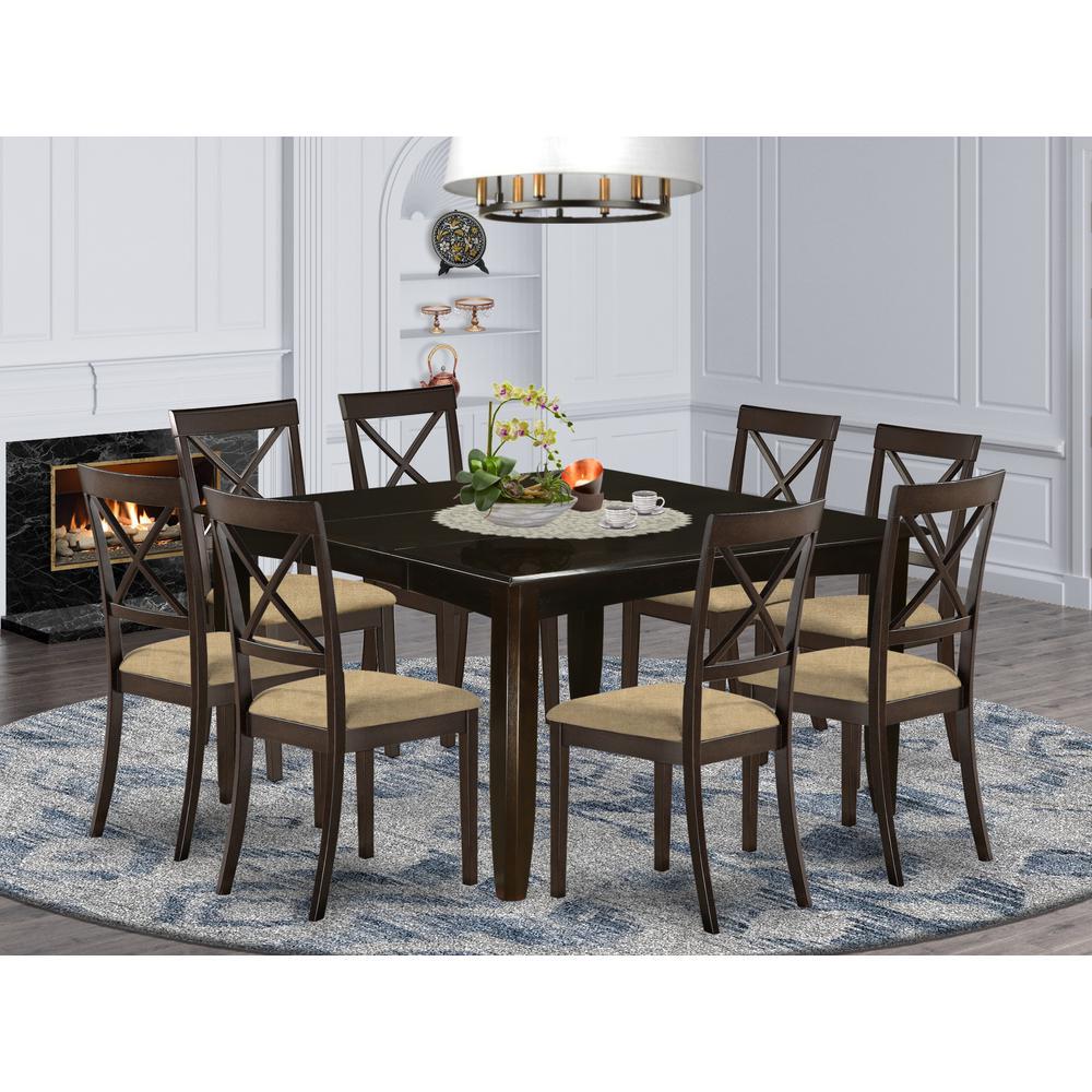 East West Furniture PFBO9-CAP-C 9 Pc Dining Room Set