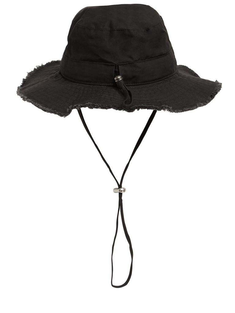 ★関税込★Jacquemus★Le Bob Artichaut Bucket Hat Black★ Jacquemus Le Bob Artichaut Large Brim Bucket Hat Black - US