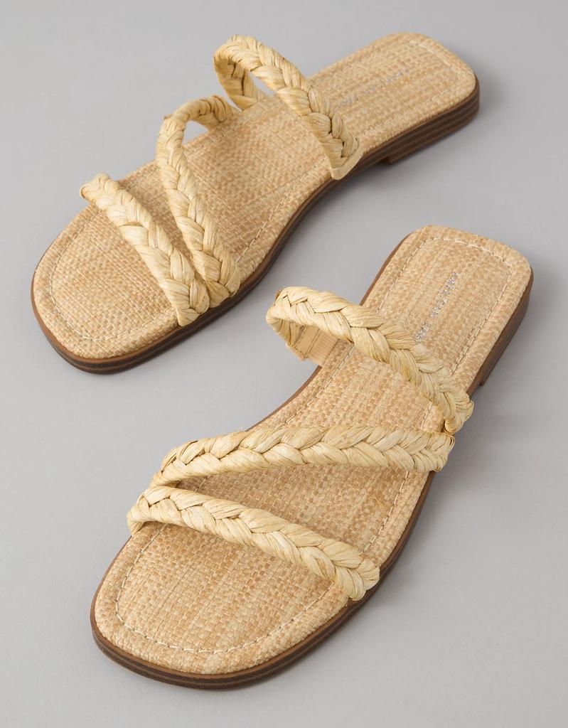 AE AE Raffia Braided Slide Sandal