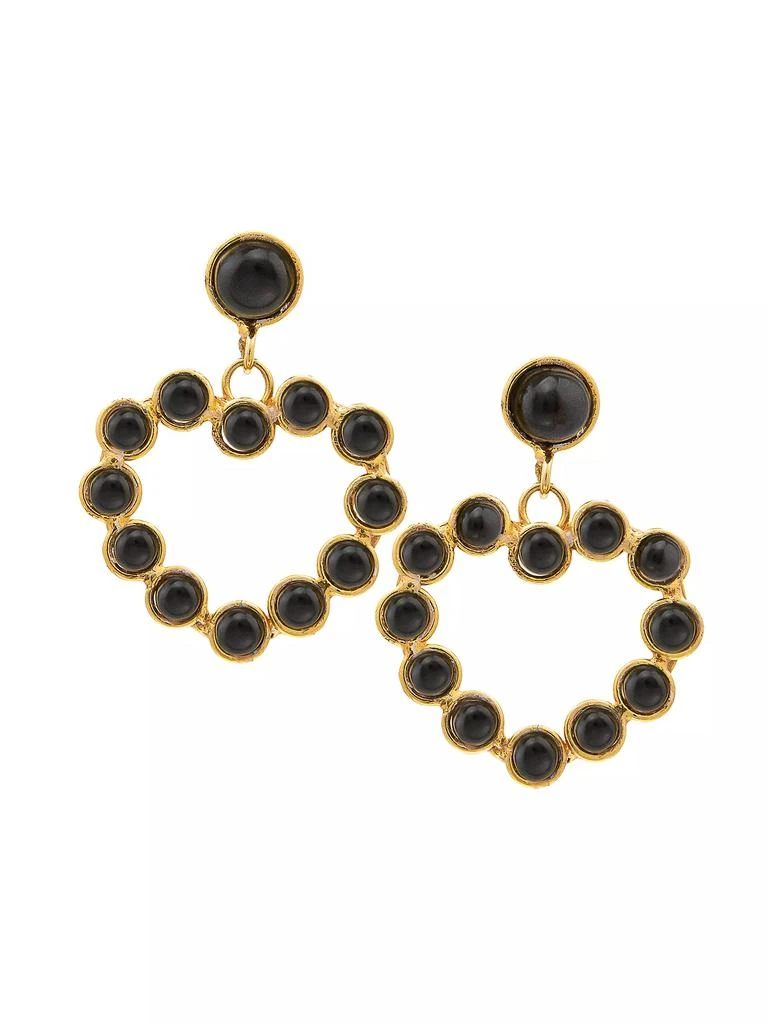 Sylvia Toledano Love 22K-Gold-Plated &amp; Onyx Drop Earrings 1