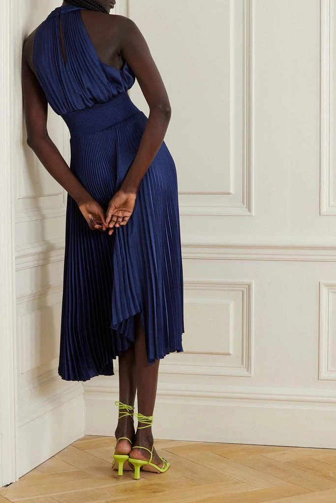 A.L.C. Rose plissé-satin halterneck midi dress 3