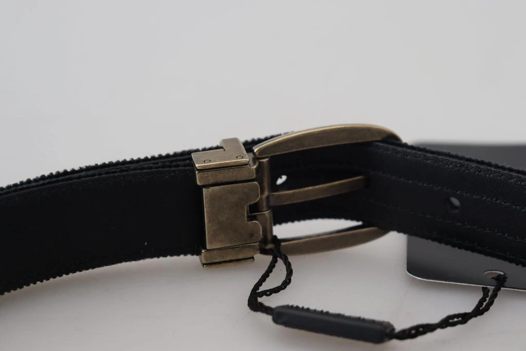 Dolce & Gabbana Dolce & Gabbana Black Velvet Leather Antique Metal Buckle 7