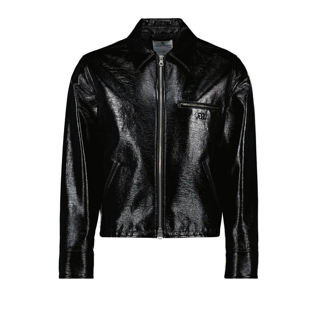 Courrèges Courrèges Logo Embossed Zip-Up Vinyl Jacket 1