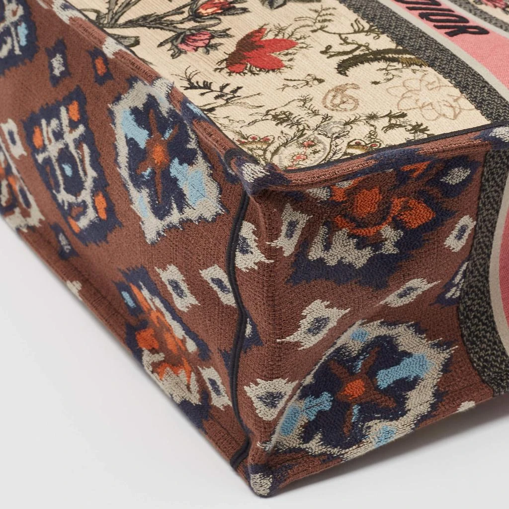 Dior Dior Multicolor Floral Embroidered Canvas Large Book Tote 14