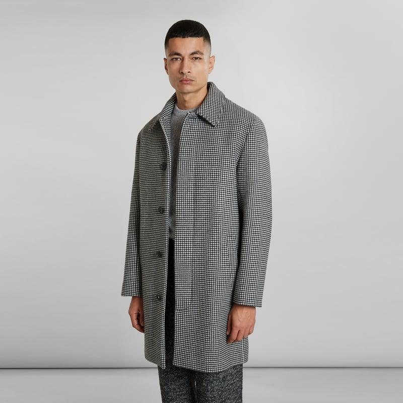 L'Exception Paris Straight coat in wool made in France Noir Beige L'EXCEPTION PARIS