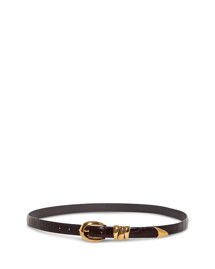 Madewell Women's Triple Keeper Croc Embossed Leather Belt 1