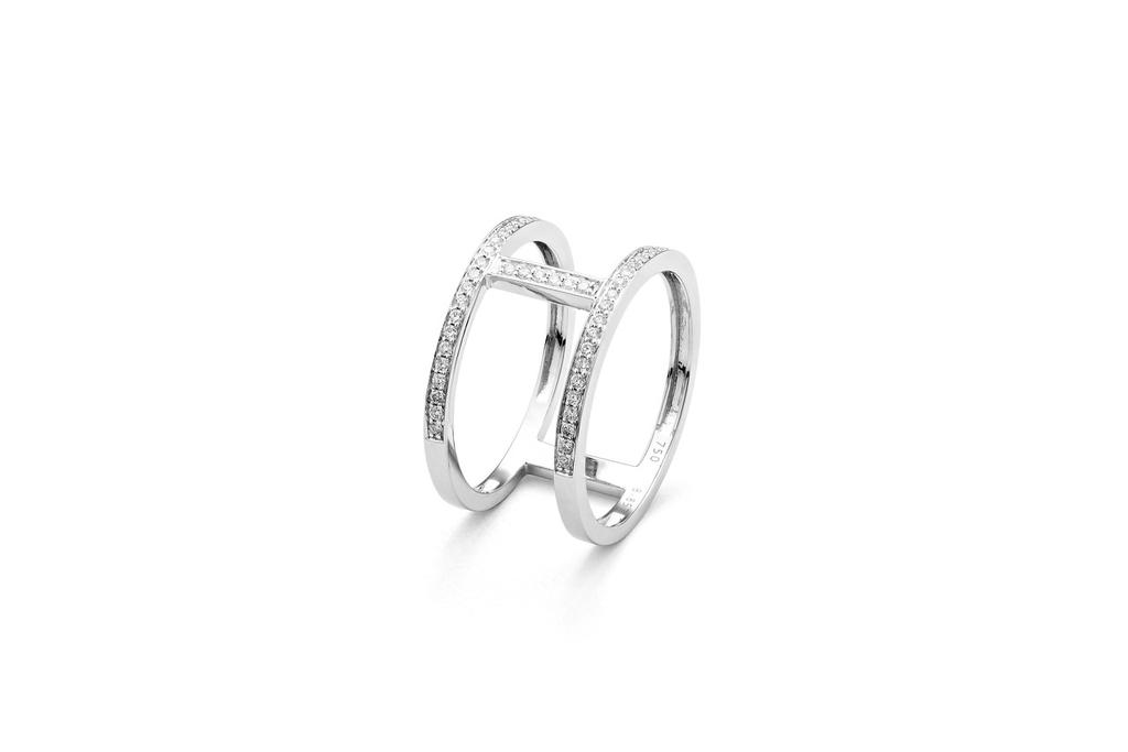 Mozafarian White gold and diamond ring