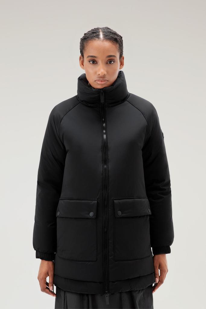 Woolrich Alsea Down Jacket in Stretch Nylon - Women - Black