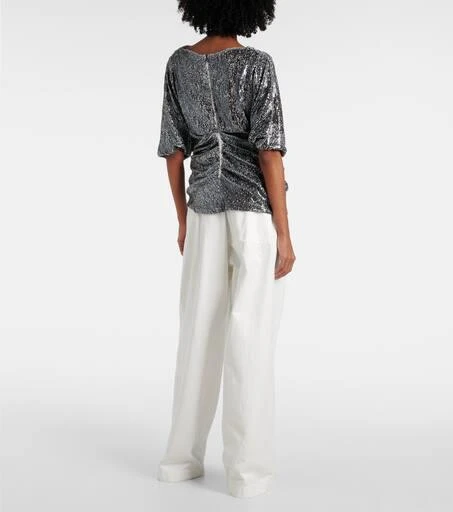 Dries Van Noten Sequined ruched top 3