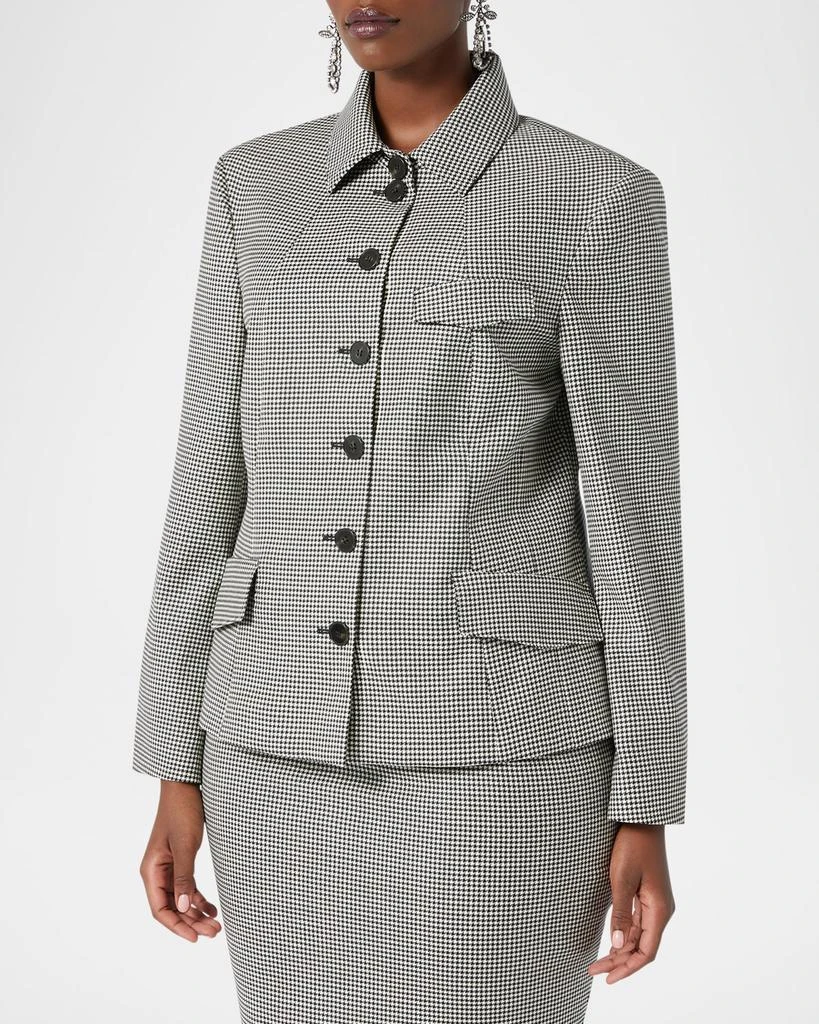 Marina Rinaldi Plus Size Teglia Houndstooth Wool Twill Jacket 4