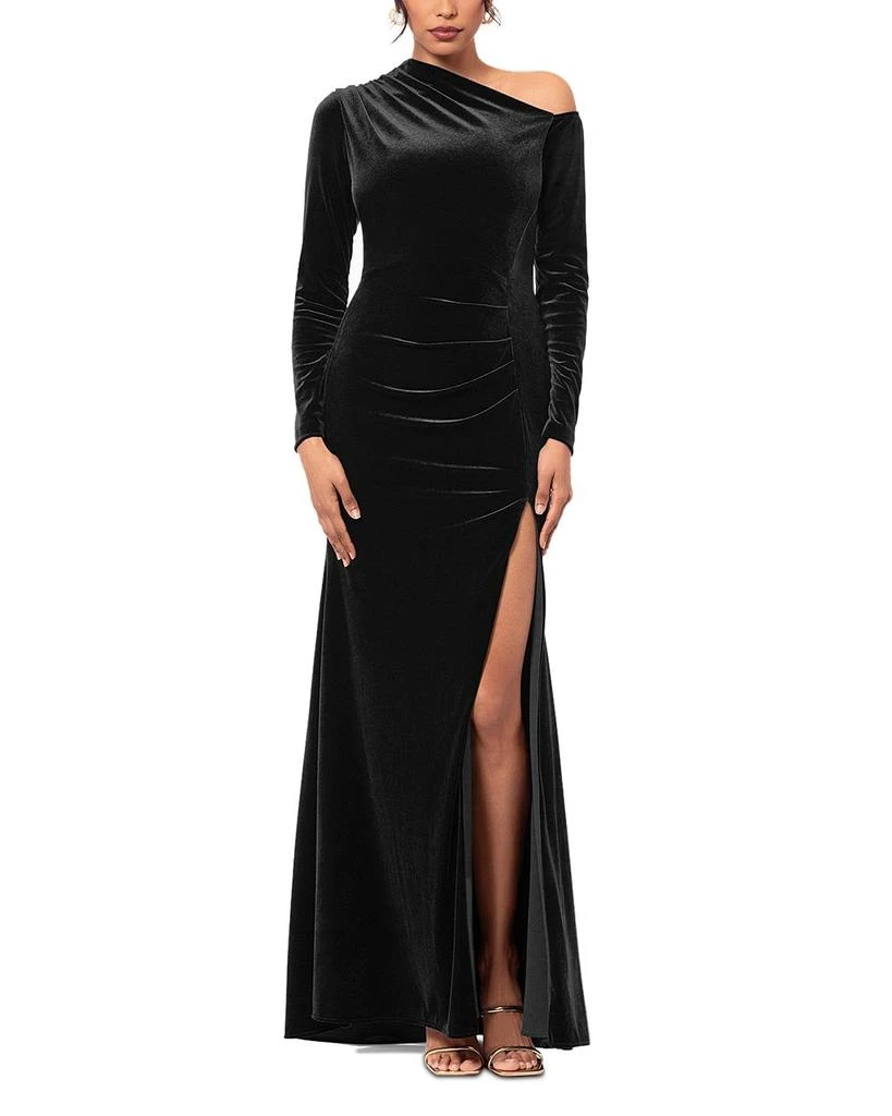 Bloomingdale's AQUA Long Sleeved Velvet Dress - Exclusive 1