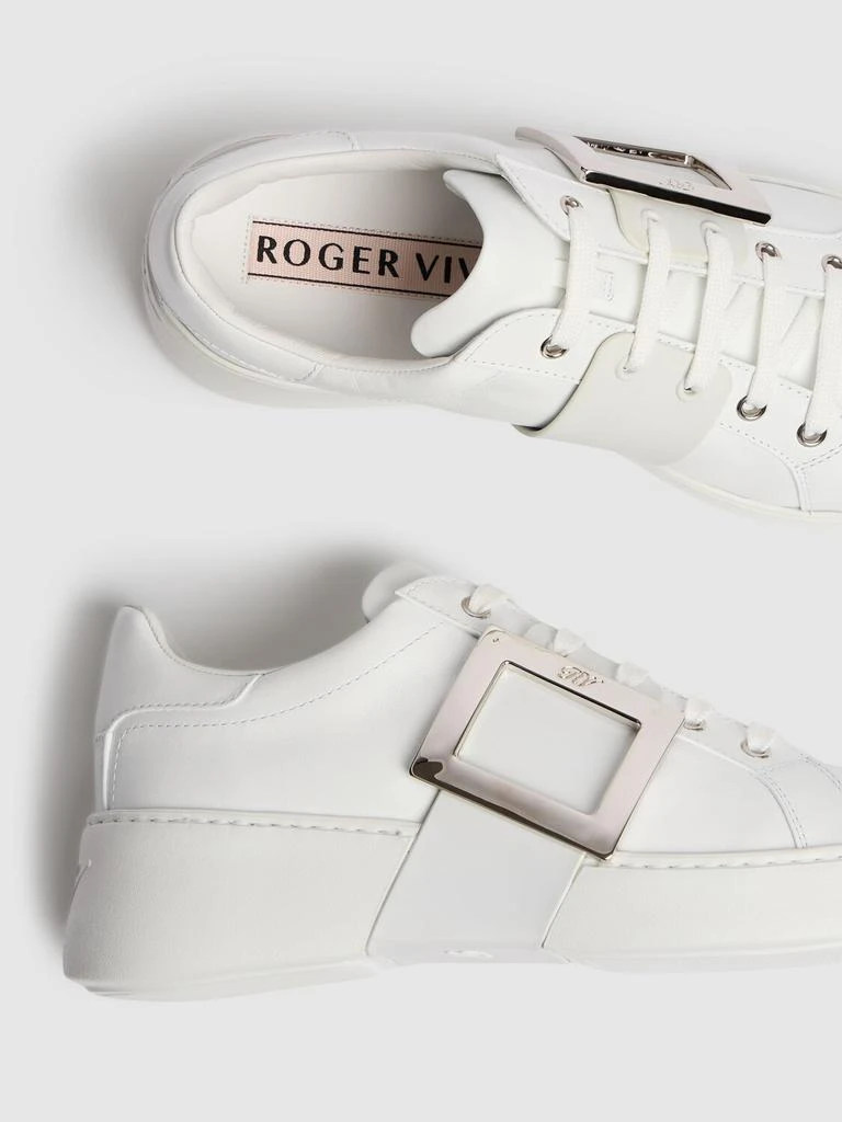 ROGER VIVIER 40mm Viv Skate Leather Sneakers 3