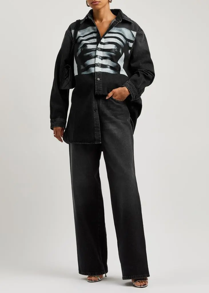 Jean Paul Gaultier Body Mariniére printed denim shirt 4