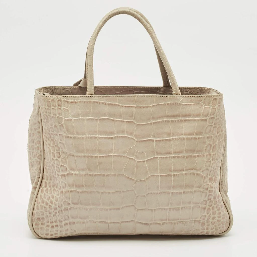 Furla Furla Light Beige Croc Embossed Leather Practica Tote 4