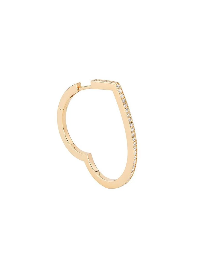 Repossi Antifer 18K Rose Gold & 0.13 TCW Diamond Large Heart Hoop Earring 1