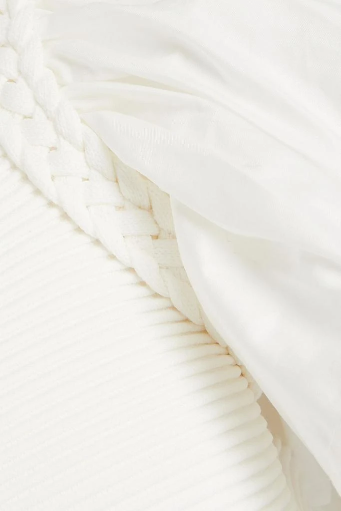Aje Corinne cropped ruffled poplin and ribbed-knit top 4