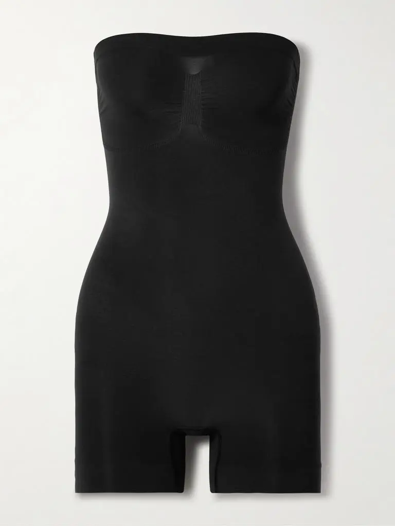 SKIMS Seamless Sculpt Strapless Shortie Bodysuit - Onyx