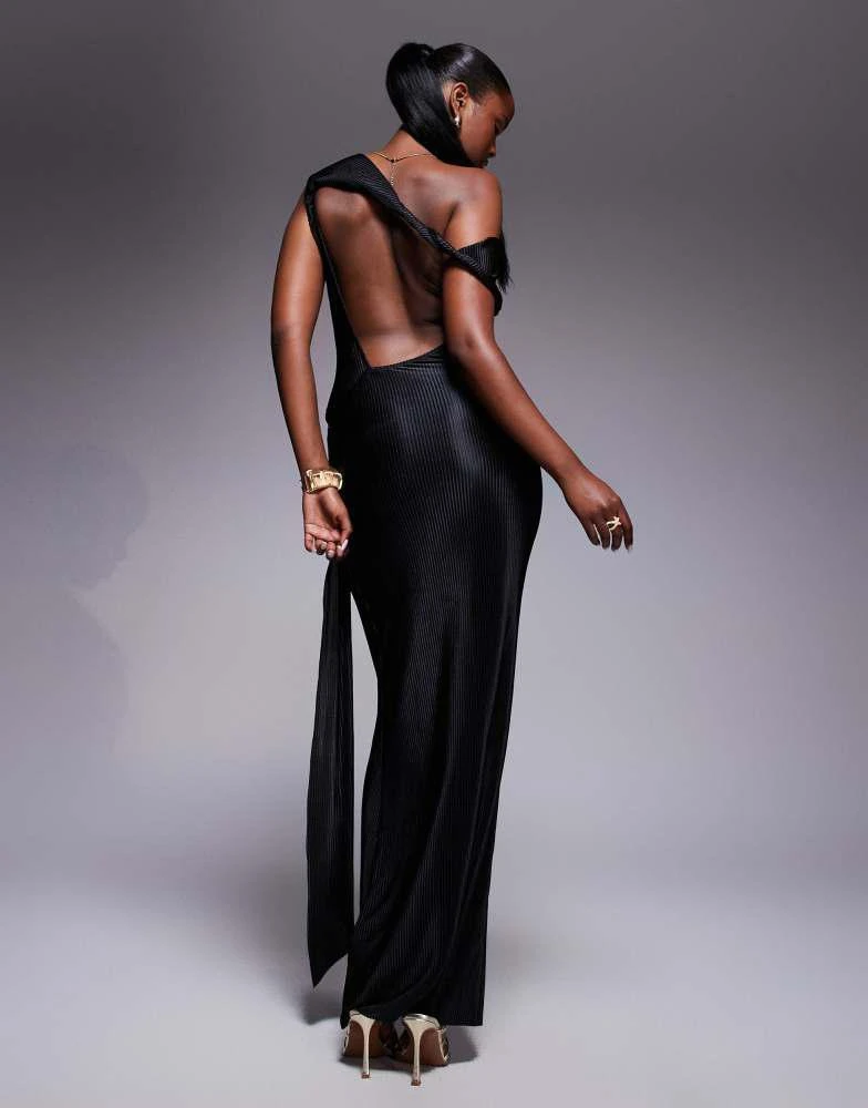 ASOS DESIGN twist fallen shoulder with ruching drape detail plisse maxi dress in black On Sale Now with Up to 66% Off | Discover Exclusive Deals & Savings at BeyondStyle ASOS DESIGN twist fallen shoulder with ruching drape detail plisse maxi dress in black On Sale Now with Up to 66% Off | Discover Exclusive Deals & Savings at BeyondStyle