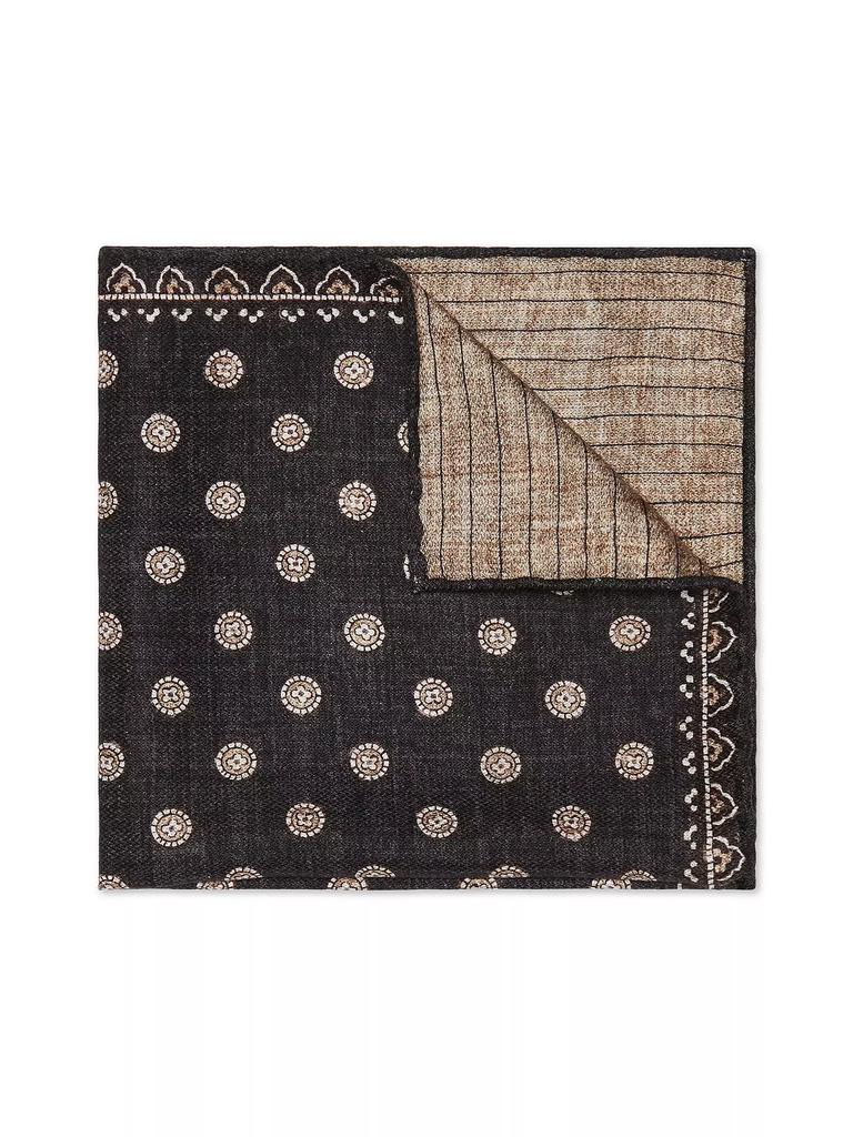 Brunello Cucinelli Silk Pocket Square with Pattern