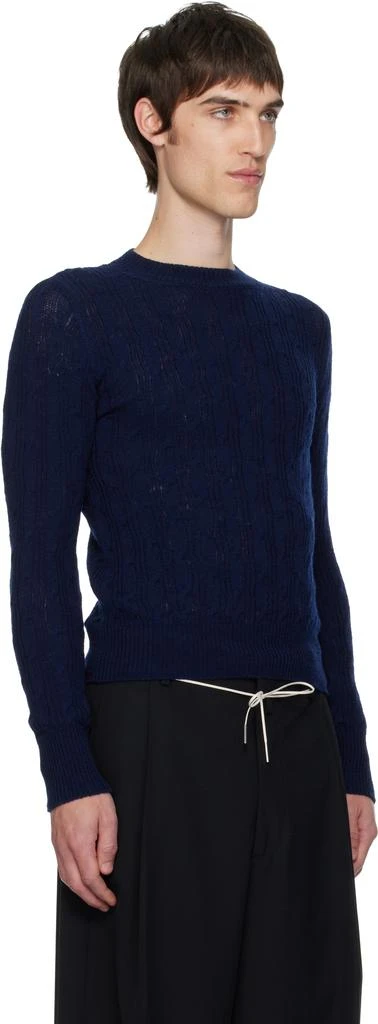 Dries Van Noten Navy Cable-Knit Sweater 2