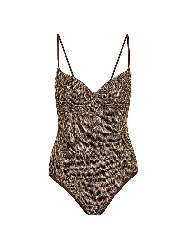 Ramy Brook Jayda Metallic One-Piece Swimsuit