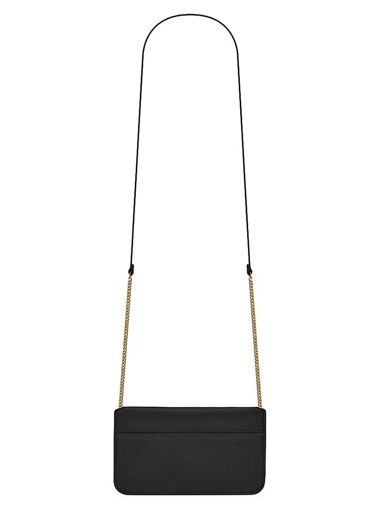 Yves Saint Laurent Cassandre Phone Holder with Strap in Smooth Leather 5