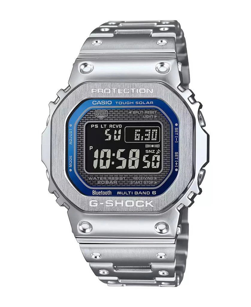 G-Shock Mens Digital Silver Tone Stainless Steel Watch, 49.3mm, GMWB5000D-2 1