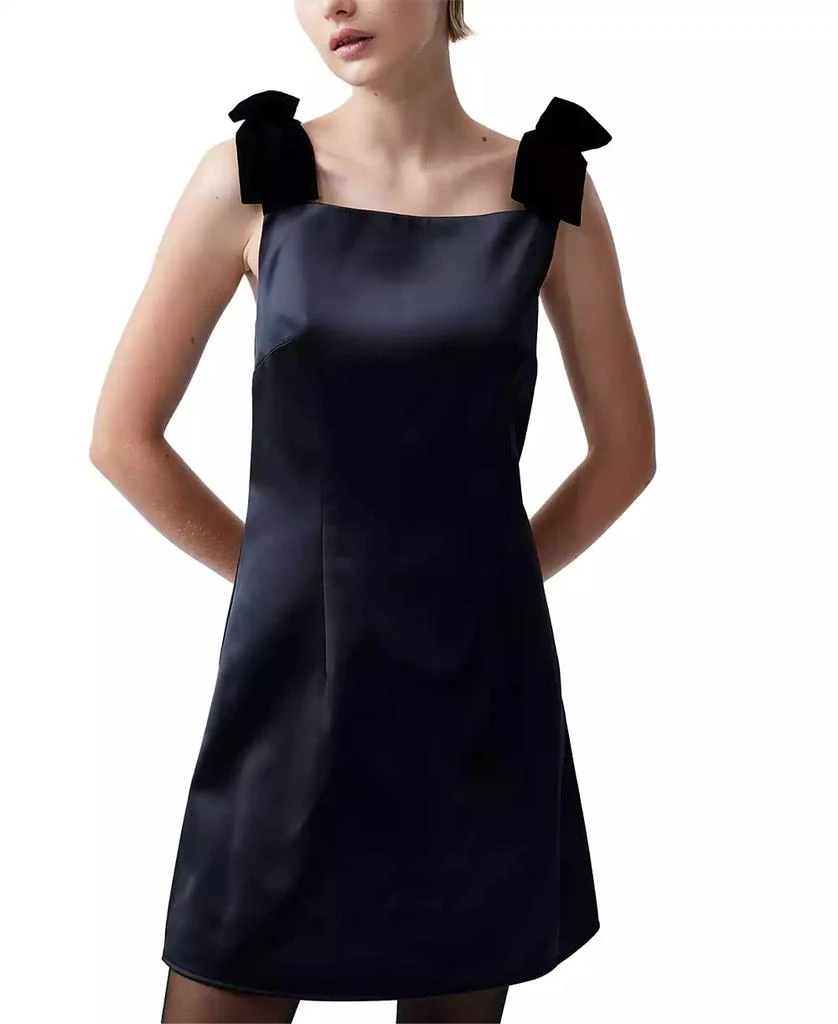 French Connection Women's Carey Velvet-Strap Satin Minidress 3