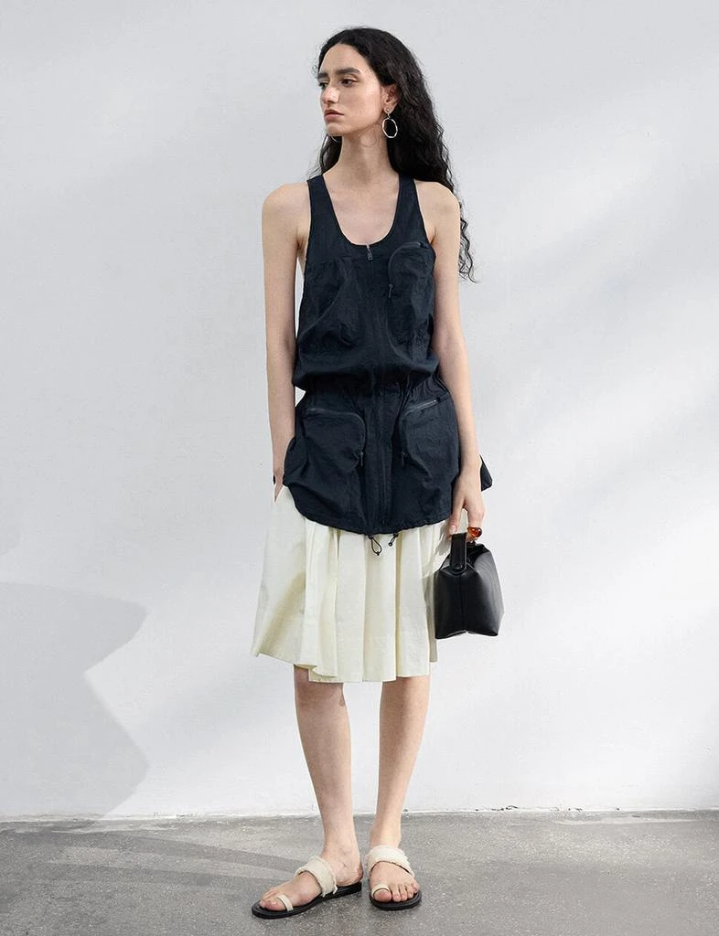 Pixie Market Black Parachute Pocket Tank 1